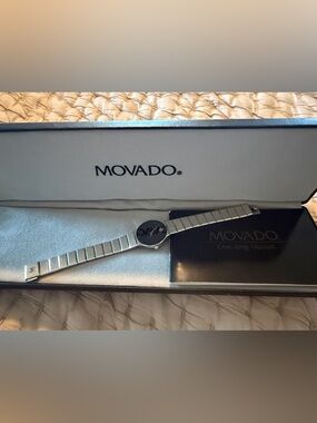 Movado Silver Black Museum Dial Women's Watch